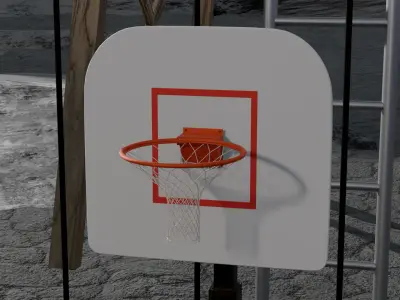 Basketball and Hoop Combo Low-poly 3D model