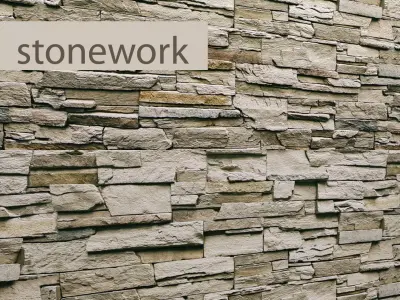 Stone wall slate 3D model