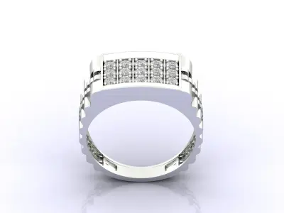Print Ready STL 3DM  Gents Rings Diamond Men Ring  3D print model 219