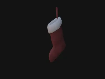 Christmas sock Low-poly 3D model