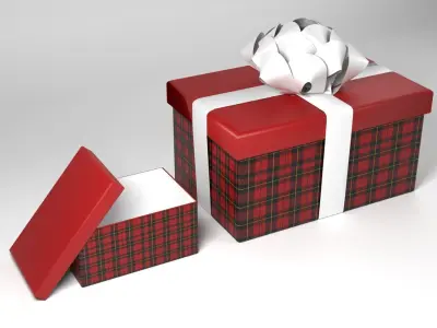 3 gift boxes  Low-poly 3D model