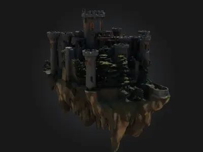 Castle on the Cliff  A Majestic Stronghold Above the Waves 3D model
