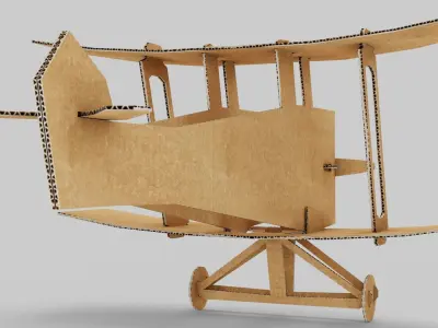 Cardboard Airplane  Low-poly 3D model