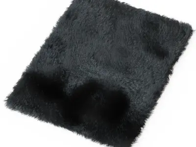 Carpet Fur Gray Shaggi 02 3D model