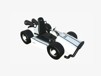 Cartoon Kart I08 White - Vehicle Racing Design Low-poly 3D model