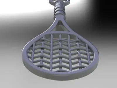 tennis rocked pendant 3D print model
