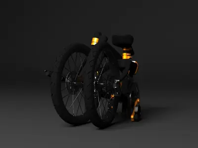 Folding bike city Low-poly 3D model