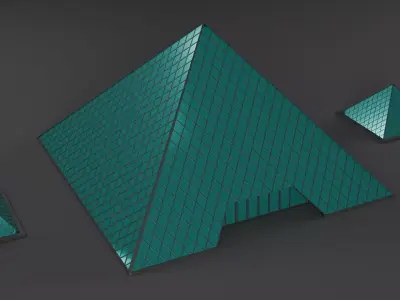 Low Poly Louvre Museum  Low-poly 3D model