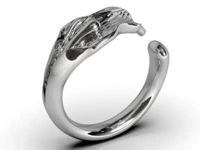 Jewelry ring lily petal 3D print model 3D print model