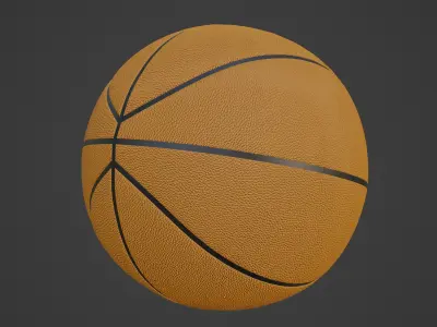 Basketball Ball Leather 4K 02 3D model