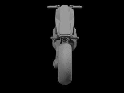 Futuristic Electric Motorcycle Low-poly 3D model