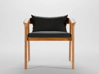 Modern wooden sofa Low-poly 3D model