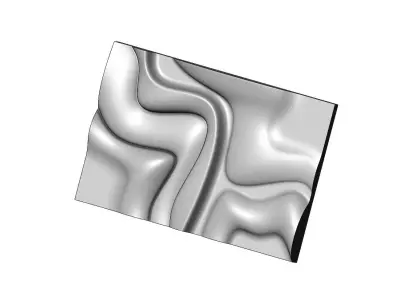 Panel organic sculpture wall art relief  3D print model