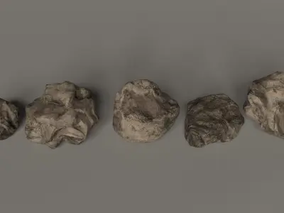 Rock Pack PBR materials Free low-poly 3D model