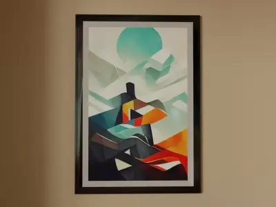 Framed Artwork Cubist Portrait 1 3D model