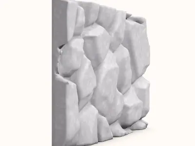 Natural Edge Boulder Wall Mesh 3D model