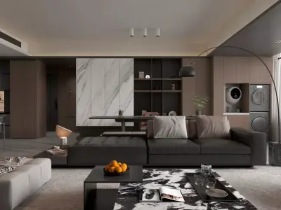 Interior Living Room Scene 3D model
