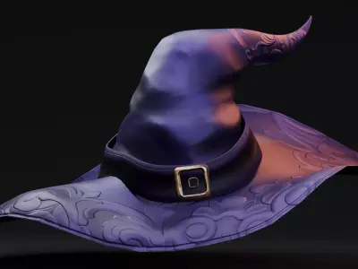 Stylized Halloween Props - Witch Hat Low-poly 3D model