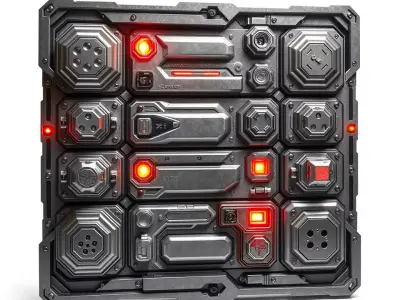 Futuristic SciFi Wall Panel Model Pack Low-poly 3D model purchase