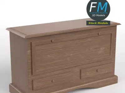 Wooden sideboard 2 3D model