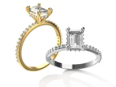 Solitaire Engagement Ring 3D print model