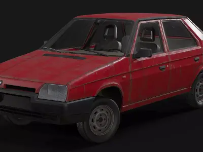Skoda - Favorit Low-poly 3D model