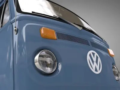 VOLKSWAGEN T2 PICKUP DOUBLE CAB 1974 3D model
