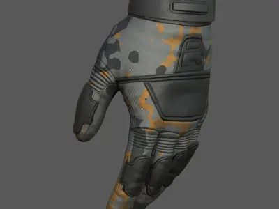 Gloves military combat soldier armor scifi fantasy armor  Low-poly 3D model