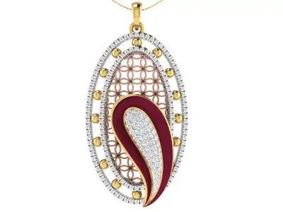 Solitaire Women Pendant 3dm STL OBJ FBX Renders Details 3D print model order