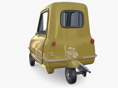 Generic 50cc Microcar with interior and chassis 3D model