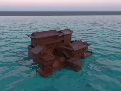 Chinese ancient house  3D model 41