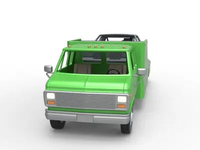 Vintage Transporter truck for Race car Version 3 Scale 1 to 25 3D print model