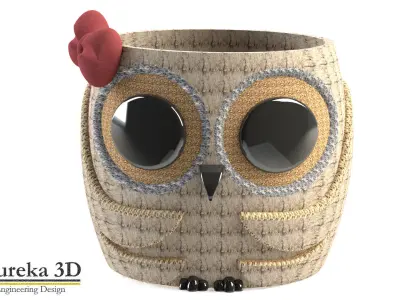 Owl flowerpot 3 3D print model