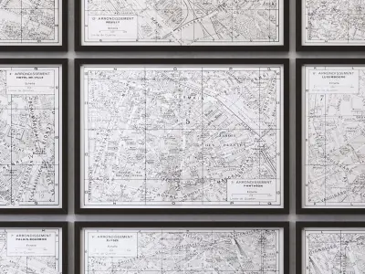 RH PARIS ARRONDISSEMENT MAP 3D model