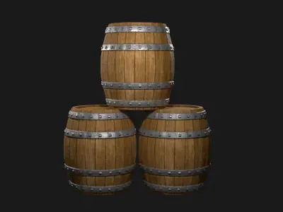 Old storage barrel Free low-poly 3D model