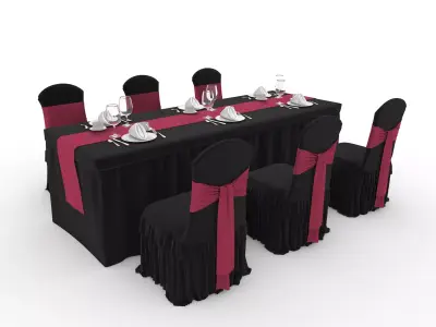 Banquet Table and Chair 136 3D model