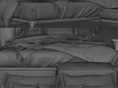 Bed Colection 01 - 10 Items 3D model