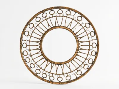 Vintage Circular Metal Wall Art Model Pack Low-poly 3D model