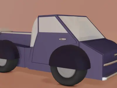 Simple Cartoon Car  Low-poly 3D model