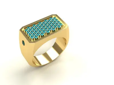 Mens Size 10 Diamond Ring Gold Silver Platinum Luxury Jewelry 3D print model