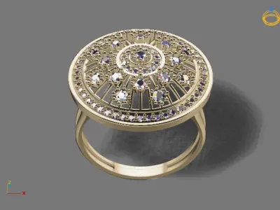 STL 3DM Print Ready Women Diamond Ring Lightweight Printable  3D print model 65