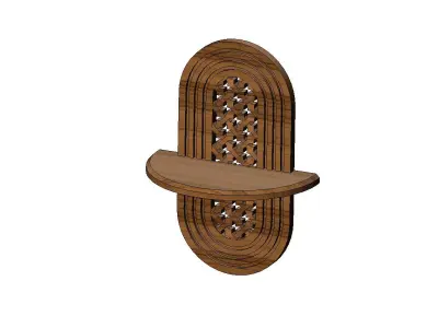 Moucharabeih floating shelf wall decor and mirror frame 3D print model