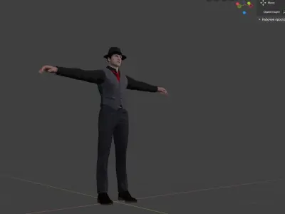 Detective Noir 3d model SkeletalAndAnimated Low-poly 3D model