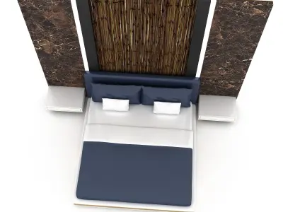 3d modern bed design 04 Low-poly 3D model