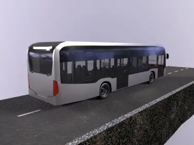 Low-poly 3d PBR model City Bus Low-poly 3D model
