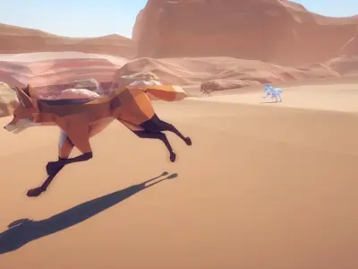 Poly Art Foxes Low-poly 3D model