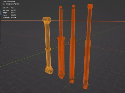 Hydraulic Cylinders 3D model