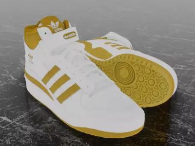 ADIDAS FORUM MID - YELLOW 3D SHOES Low-poly 3D model