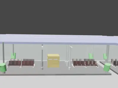 BUS AND BUS STATION 3D model