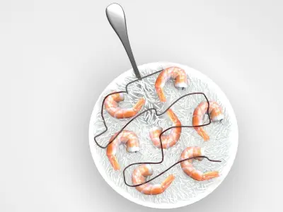 Rice With Shrimps 3D model